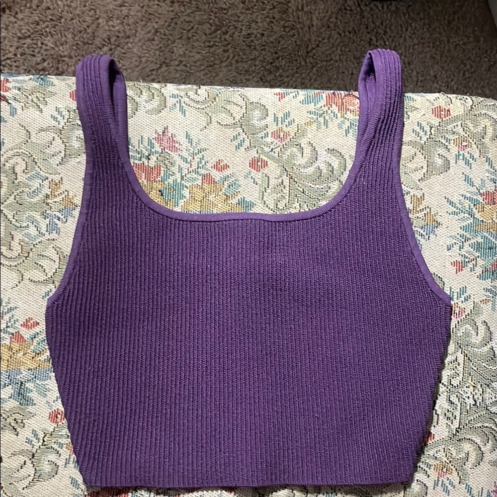 Aritzia small babaton sculpt knit squareneck crop top